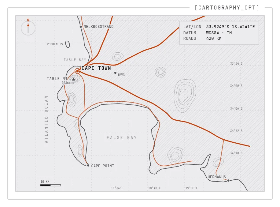 The survey plate in September 2026 with the road network fully grown