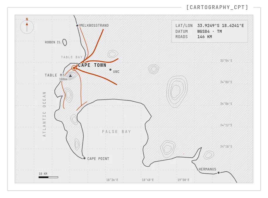 The survey plate at the top of the page, with only the roads nearest the city drawn